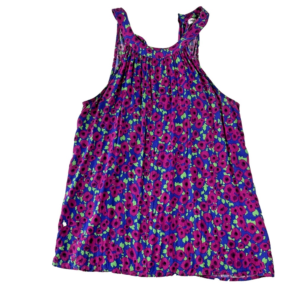 Splendid Womens S Sleeveless Blouse Top Purple Floral Print Made in USA Summer